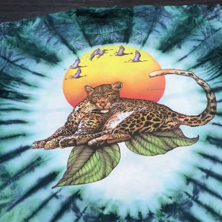 Vintage 90 ' s Save the Rainforest T - Shirt Men ' s XL Tie Dye Nature Animals Tee 5