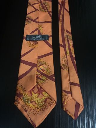 Vintage 80’s Men ' s Authentic Hermes Paris Scarf Multicolor 100 Silk Neck Tie 3