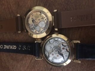 2 Borel Gold Swiss 17 Jewel Vintage Watch Watches Leather Straps Parts 3