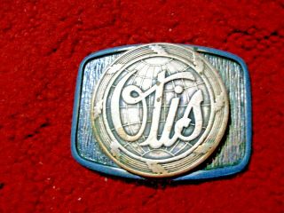 Vintage Otis Elevator Belt Buckle W/applied Globe Medallion - Ook