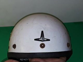 Vintage Buco Sear Motorcycle Helmet Sears - 7504 White Shorty Half Shell Bobber