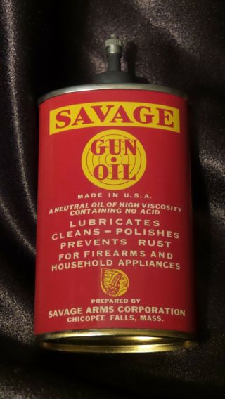 Vintage Savage Gun Oil Tin Can One