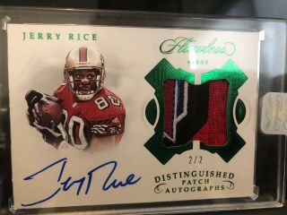 2018 - 19 Panini Flawless Jerry Rice Patch Auto 2/2 Rare 49ers Vintage Patch