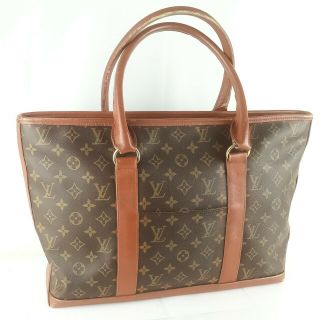 Auth Louis Vuitton Sac Weekend Pm Vintage Tote Bag Purse Monogram M42425 Brown
