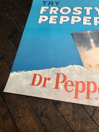 VINTAGE DR PEPPER & ICE CREAM LITHOGRAPH SIGN 1964 NOS COCA COLA PEPSI 7UP OC 5