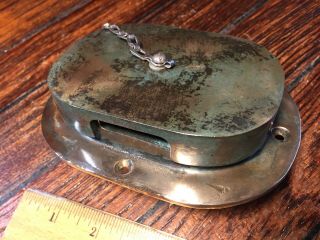 Vintage Bronze/brass Rectangular Anchor Chain Pipe W/5 1/2 " X 4 " Deck Flange
