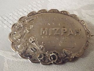 Antique Victorian Solid Silver Mizpah Mourning Brooch Hallmarked Birmingham 1889