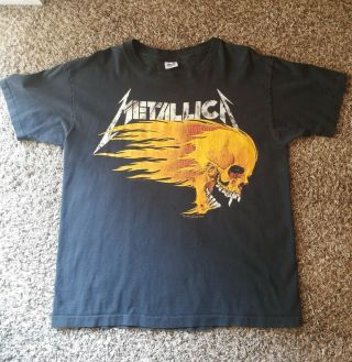 Vintage Metallica 1994 T - Shirt Flaming Skull Tour Shirt Summer 94 Pushead Xl