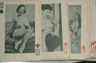 Vintage Beaux Belle pocket size women Playing Cards W/BOX Bettie Page 3