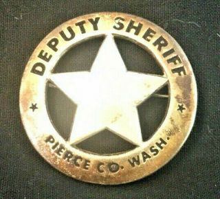 Vintage Sterling Silver Sheriffs Badge 1 3/4 " Obselete