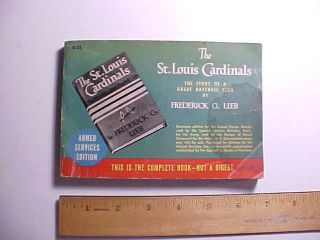 1945 Armed Services Edition St.  Louis Cardinals Baseball History 287 Pages Good