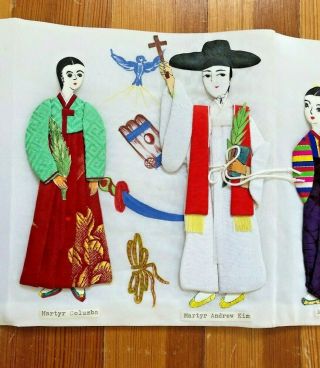 1940s Vintage Korean Folk 풍속 Dolls 김 대건 신부 성녀 김효임 천주교 Catholic 순교자martyr Korea