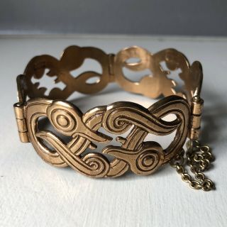 Vintage IKU - TURSO Viking Celtic Swans Bracelet - KALEVALA KORU Finland Bronze 3
