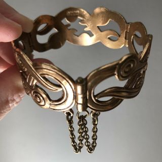 Vintage IKU - TURSO Viking Celtic Swans Bracelet - KALEVALA KORU Finland Bronze 4