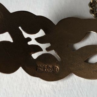 Vintage IKU - TURSO Viking Celtic Swans Bracelet - KALEVALA KORU Finland Bronze 6