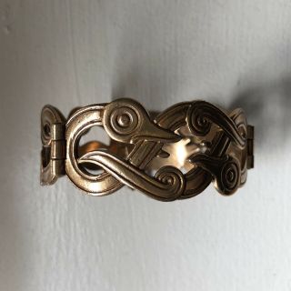 Vintage IKU - TURSO Viking Celtic Swans Bracelet - KALEVALA KORU Finland Bronze 7