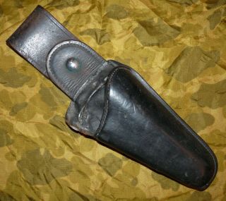 Vintage 1950s Lapd 5 " S.  M.  P.  Revolver Black Leather Clamshell Holster