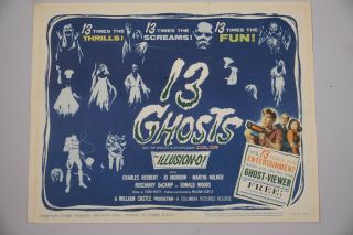 1960 Lobby Card Horror 13 Ghosts Title Card Vintage Movie Film Poster 11 X 14