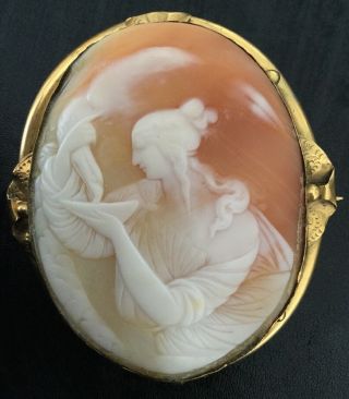 Large Antique Cameo Brooch