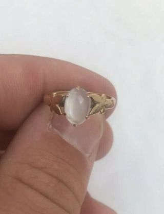 Vintage Solid 9ct Gold Moon Stone Ring