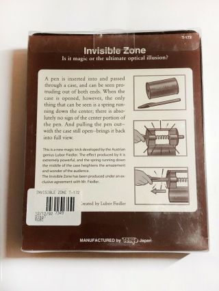 TENYO INVISIBLE ZONE (T - 172) BY LUBOR FIEDLER 1995 / Vintage Tenyo Magic Trick 2
