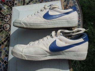 1984 Nike White Canvas Tennis Shoes / Us Men Size 9 1/2 / Thailand / Pre - Owned