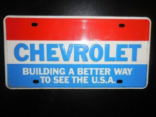 Vintage Chevrolet License Plate Building Better Way To See The Usa Red White