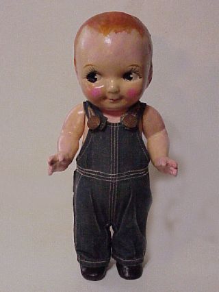 Vintage Buddy Lee Composition Doll In Lee Overalls 13 " Inch Tall