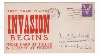 June 6,  1944 Richard Boone Invasion Begins Strike Hard At Hitler Ww Ii Patriotic