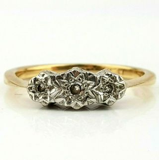 Antique Art Deco 9ct Gold & Platinum Diamond Ring