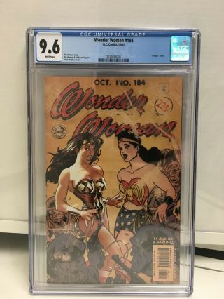 Wonder Woman 184 Cgc 9.  6 Nm,  Vintage Adam Hughes Cover Dc Comics 2002