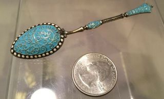 Antique 19th C.  David Andersen Sterling Silver Enamel Demitasse Spoon 3
