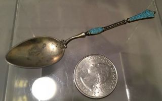 Antique 19th C.  David Andersen Sterling Silver Enamel Demitasse Spoon 5