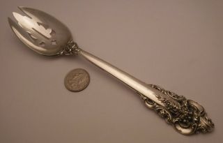 Grande Baroque Wallace Sterling Silver Slotted Vegetable Serving Spoon