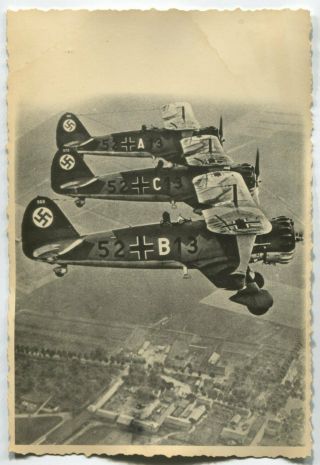 German Wwii Archive Photo: Flight Of Luftwaffe Henschel Hs 123 Aircrafts