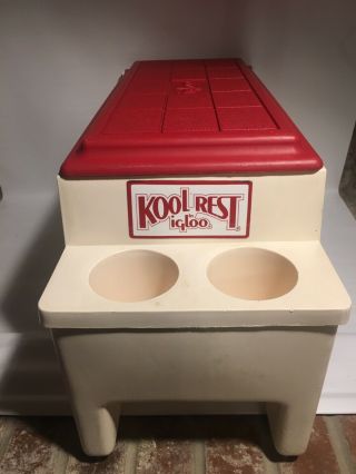 Igloo Kool Rest Center Arm Rest Console Cooler Vintage Rat Rod Red