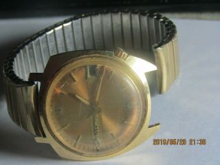 Vintage Men ' s Bulova Accutron M7 watch 14K gold case for parts/repair 270 12