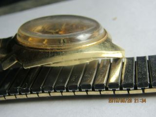 Vintage Men ' s Bulova Accutron M7 watch 14K gold case for parts/repair 270 5