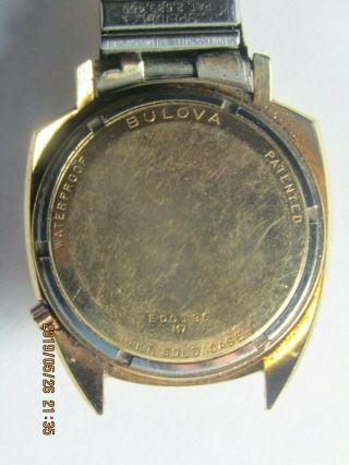 Vintage Men ' s Bulova Accutron M7 watch 14K gold case for parts/repair 270 6