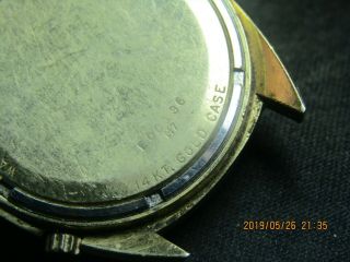 Vintage Men ' s Bulova Accutron M7 watch 14K gold case for parts/repair 270 8