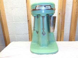 Vintage Hamilton Beach 40dm Jadeite Green 3 Cup Milkshake Maker