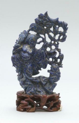 Chinese Carved Lapis Lazuli Figure Of Budai - 5” Tall