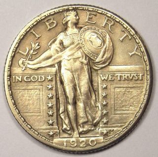 1920 - D Standing Liberty Quarter 25C - Choice AU / UNC Details - Rare Date Coin 3
