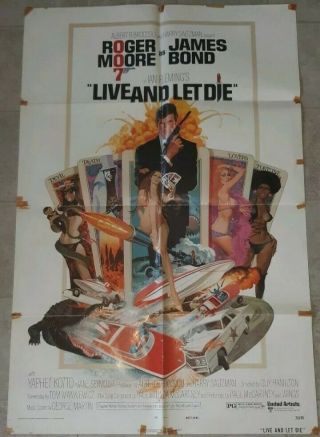 1973 Live And Let Die James Bond Movie Poster 73/35