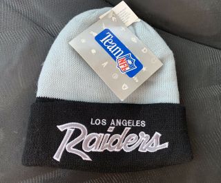 Nwt Vintage 90’s La Raiders Beanie Knit Hat Cap Team Nfl Rare Nwa