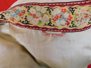 Vintage Art Deco Chinoiserie Silk Orientalism Print Flapper Kimono Robe Coat 8