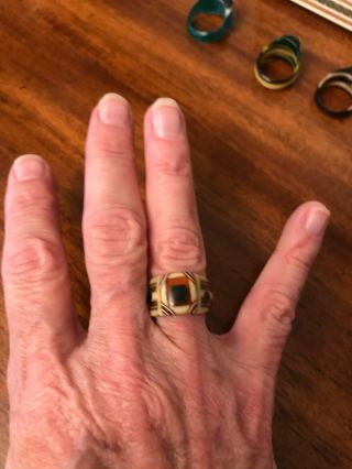 Bob Dodd Vintage Folk Art Celluloid Ring By His Daughter