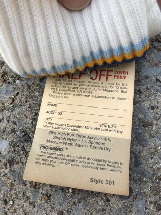 RARE Vintage Ocean Pacific Pro Gaurd Hi - Bulk Orlon Socks NWT 4