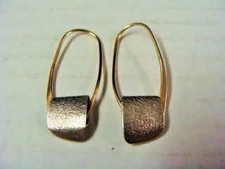 Ed Levin Modernist Designer 14k & Sterling Earrings Elegant