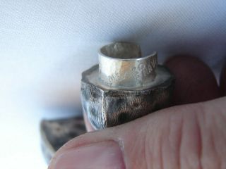 Vintage Sterling Silver Peanut Snuff or Pill Box Signed F.  Nava - Mexico 7